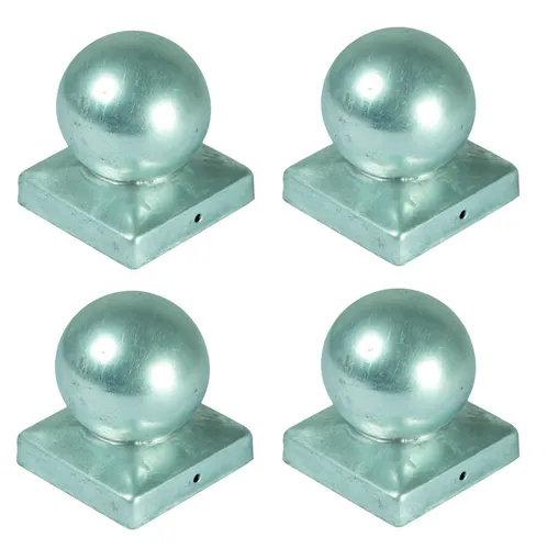 4x Pfostenkappe Kugel 70x70mm Zaunkappe Zierkappe Pfahl Kappe verzinkt Abdeckung