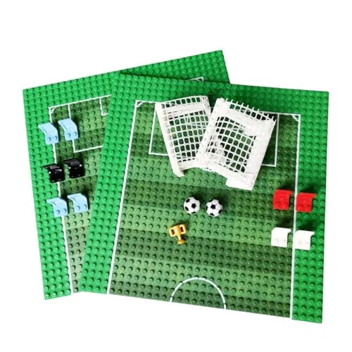 Habarri - Mini Klemmbausteine Set - Mini Stadion Modell - Bausteine mit Sport Motiv - Geschenk für Kinder, Sportfans - 10 Elemente - Motiv Fußballstadion mit Pokal