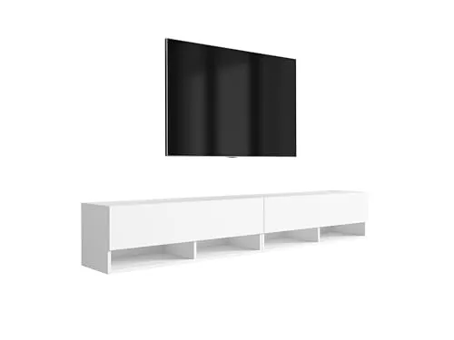 3E 3xE living.com TV-Lowboard 200 (2 x 100) cm Mattweiß, 200 × 32 × 34 cm