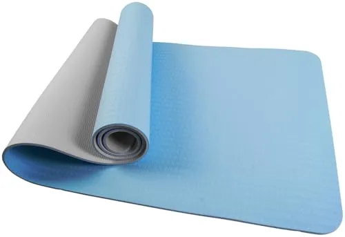 Newgen Medicals Yoga Matten: Doppelseitige TPE-Yoga- & Gymnastikmatte mit Tragegurt, 183 x 61 cm (Unterlage, Bodenschutzmatten Fitness, Rücken)