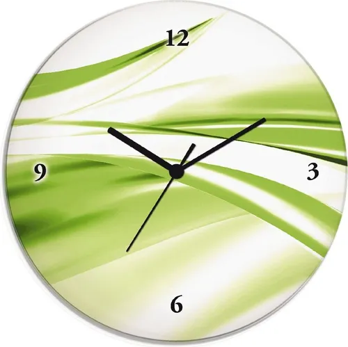 ARTLAND Wanddeko Wanduhr Lautlos, Ø 30 cm Modernes Design - Wohnaccessoires: Diese stilvolle Glasquarzuhr ist geräuschlos und ideal für Schlafzimmer oder Büros. Ihr modernes, kreatives Design verleiht jedem Raum eine besondere Note.