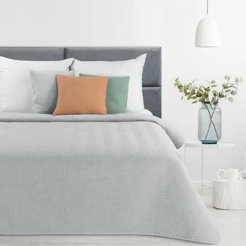 Eurofirany Stilvolle Decke 200x220 cm in silber von Eurofirany