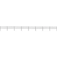 vidaXL Gartenzaun mit dekorativen Speerspitzen - Flügeltore - 13,6m stabiler und eleganter Stahlzaun mit Speerspitzen für hohe Sicherheit und einfache Montage.
