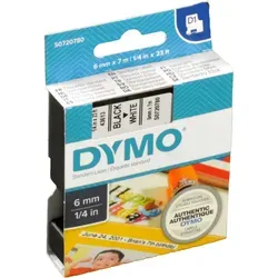 Dymo Label Band D1 43613 (S0720780) schwarz auf weiß  6mm x 7m