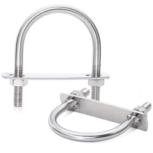 FamlTol M8 Bügelschraube 33mm Innenbreite, Rundstahlbügel U-Bolzen Zurrbügel, U Bügel Mit Gewinde für Zur Befestigung verschiedener kleiner und schwerer Rohre im Innen- und Außenbereich | 2 Stück