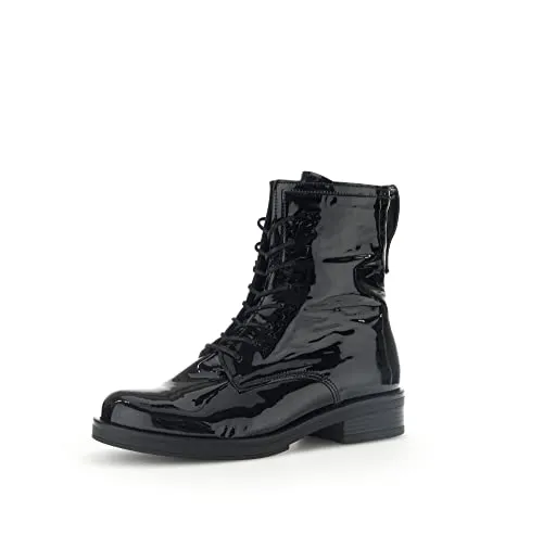 Gabor Stiefelette Leder Schnürstiefelette schwarz 38,5 EU - Wanderschuhe in Größe 38,5, aus hochwertigem Leder mit wärmender Innensohle. Ideal für stilvolle Outdoor-Aktivitäten oder den Alltag.