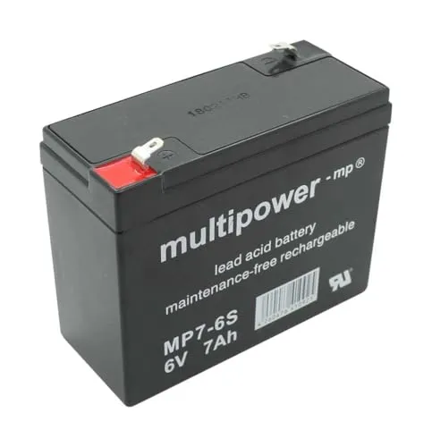 MultiPower MP7-6S 300402 Bleiakku 6V 7Ah Blei-Vlies (AGM) (B x H x T) 116 x 99 x 50mm Flachstecker 4