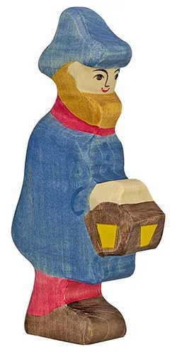 Holztiger 80292 Hirte mit Lampe 17 cm Holzfiguren Serie Menschen