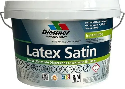 Diessner Latex Satin Dispersions-Latexfarbe Innenfarbe 1 Liter