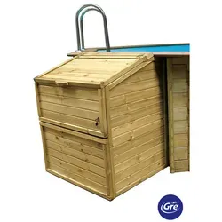 Gre Technikraum aus Echtholz für Becken größer als 143 cm - Poolzubehör: Hochwertiger Technikraum aus französischer Kiefer, kesseldruckimprägniert für optimale Haltbarkeit und Schutz gegen Fäulnis und Insekten.