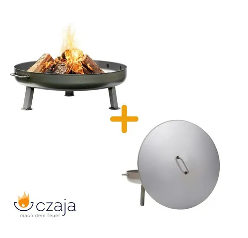 Czaja Feuerschale Bonn 80 cm mit Deckel - Grills: Hochwertige Feuerschale aus robustem Stahl mit passendem Deckel für sicheres Löschen und Schutz vor Regen. Ideal für gemütliche Abende im Garten mit bis zu 8 Personen.