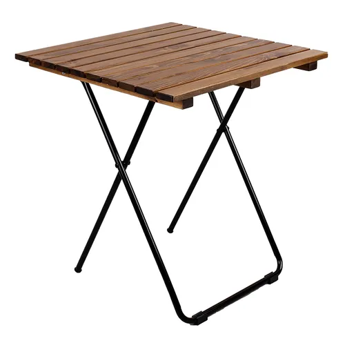 Klapptisch Campingtisch Gartentisch Beistelltisch Holz/Metall braun 45x45x50 cm