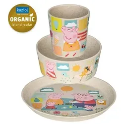 KOZIOL Geschirr-Set 'Connect Peppa Pig' 3-teilig - 3-teiliges Kindergeschirrset von Koziol mit niedlichem Peppa Pig Design, ideal für kleine Fans und perfekt für den täglichen Gebrauch.