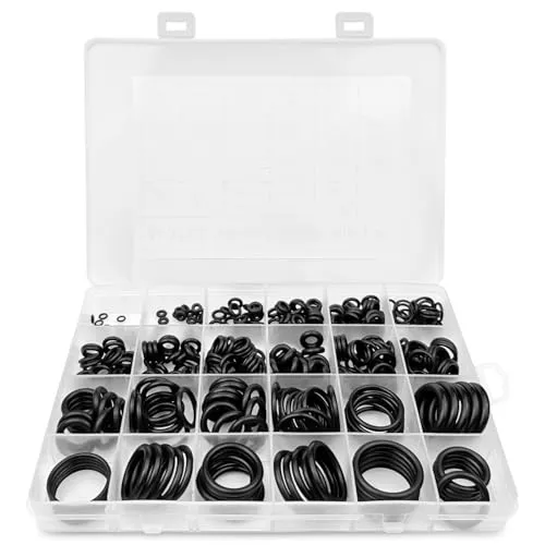 Lixiluxia 360 Stück Dichtungsringe Set Schwarz, O Ring Sortiment, Dichtungsring, Gummiring, Dichtungsset, Gummi Dichtungen, Dichtringe Sortiment, Flachdichtung Gummi, O-Ringe Dichtungen aus NBR