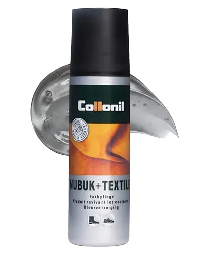 Collonil Nubuk + Textile schwarz - Flüssigpflege für Rauleder und Textil - Schuhpolituren für Rauleder und Textil, frischt die Farbe auf und pflegt das Material, ideal für Lederbesätze an Textil-Lederkombinationen.