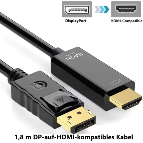 4K*2K DisplayPort zu HDMI Adapter 1080P DP zu HDMI Konverter 1,8m Kabel
