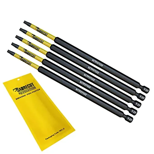 SabreCut SCTP27152_5 152mm T27 TX27 Torx manipulationssicher magnetischer Schlagschrauber-Bit-Satz robust kompatibel mit Dewalt Milwaukee Bosch Makita und mehr 5 x