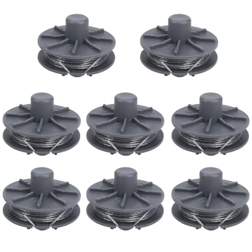 Yweller Ersatzfadenspule 5307-20 für Gardena Turbotrimmer SmallCut 300/23,9805,9806,9807,9808,9809,9827,8846,8847,8848,9870,9872,9874,EasyCut 400/25,ComfortCut 450/25 Fadenspule Ø 1,6mm 8 Stücke