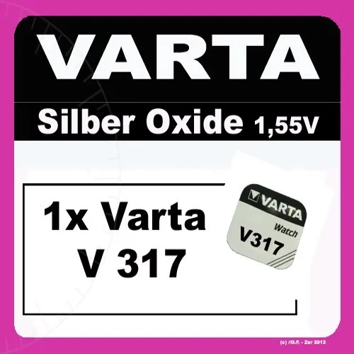 VARTA 14501317 - Knopfzellen-Batterie V317 mit 1,5 Volt, Kapazität 8 mAh, chemisches System Silberoxid, für elektronische Alltagsgeräte zur Sicherstellung einer optimalen Energieversorgung