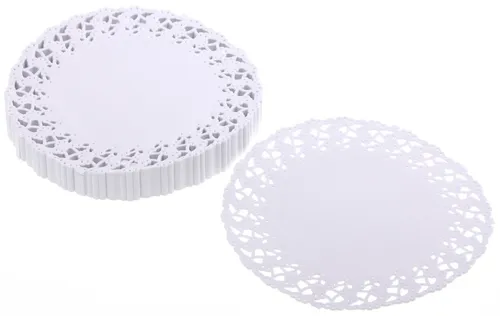 Tortenspitzen rund 10 cm 250 Stück weiss Dekodeckchen Buffet Gebäckpräsentation