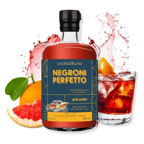 Cocktailkunst Negroni Perfetto | Gin, Amaro, Grapefruit, Orange | 500 ml | 20% Vol.
