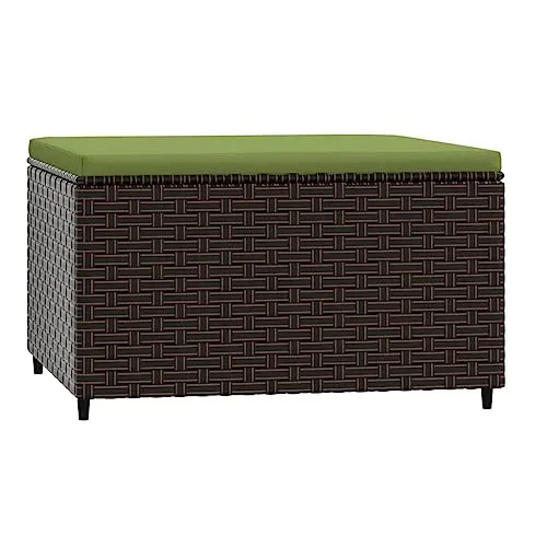 vidaXL Gartenhocker mit Kissen Braun Poly Rattan - Stylischer Gartenhocker aus witterungsbeständigem PE-Rattan mit dickem Kissen für höchsten Sitzkomfort. Ideal für entspannte Stunden im Freien, robust und vielseitig kombinierbar.