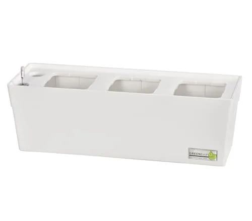 Greenbar® Kräuterkasten mit Bewässerungssystem - Garten-Zubehör für 3 Kräutertöpfe, ganzjährig frische Kräuter, einfach zu handhaben dank integriertem Bewässerungssystem, ideal für Indoor und Outdoor.