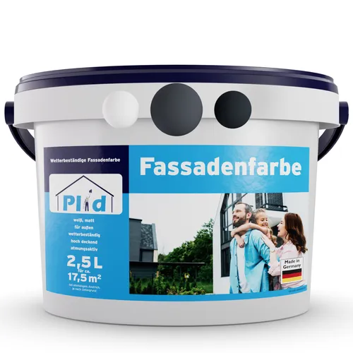 Plid Fassadenfarbe Schiefergrau 2,5L - Lacke für Außenanstriche, wetterbeständig und hochdeckend – ideal für Putz- und Betonflächen sowie strapazierfähige Innenanstriche.