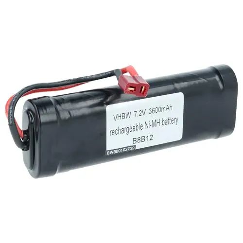 vhbw Akku kompatibel mit T-Plug (f) Stecker für Modellbau (3600mAh, 7,2V, NiMH, Schwarz)