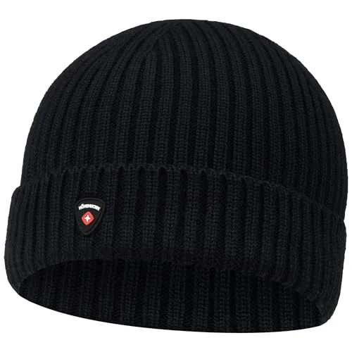 Höhenhorn Nordföhn Knitted Beanie - Merinowolle Strickmütze für Herren - Hochwertige Strickmütze aus 100% Merinowolle, atmungsaktiv und temperaturregulierend für optimalen Tragekomfort in jeder Jahreszeit.