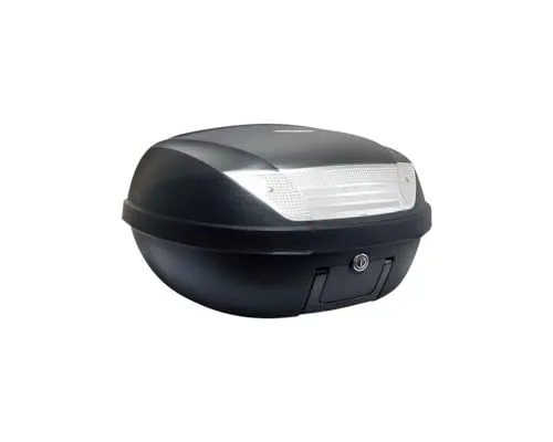 Motorrad-Topcase S-Line, 52 l, mattschwarz, Maße: 58 x 45 x 32,5 cm (für 2 Helme)m mit Befestigungsplatte und Griff