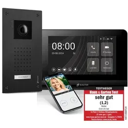 Balter Video-Türsprechanlage ENTRI-L-SET-BLACK – Komplettset mit HD Video - Die Balter ENTRI L Video-Türsprechanlage vereint modernes Design und Benutzerfreundlichkeit. Mit Full HD-Kamera und 150° Weitwinkel für optimale Sicht. Über die App immer verbunden und sicher, auch bei schlechtem Wetter.