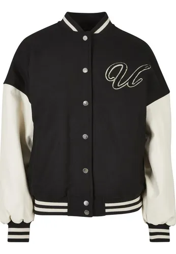 Urban Classics Damen Jacke Oversized Big U College Jacket Schwarz/Weiß M - Stylische Oversized College-Jacke für Damen in Schwarz/Weiß, ideal für lässige Outfits. Bequem und modisch, perfekt für den Alltag.