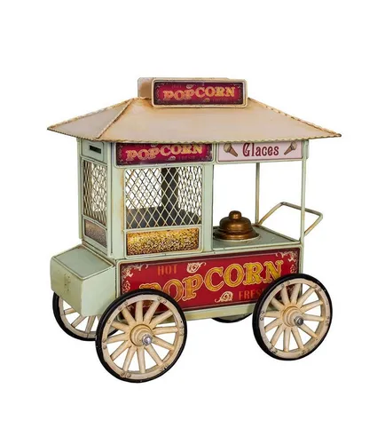 AnticLine Nostalgie Spardose Popcorn Wagen Metall SEB17419 von AnticLine
