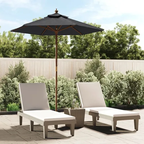 Maison Exclusive Sonnenschirm mit Holzmast Schwarz 196x231 cm