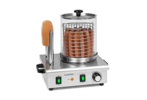 Klarstein Wurstfabrik Pro 550 Hot Dog Maker - Hot Dog-Maschinen mit 550 Watt Leistung, ideal für große Mengen. Temperaturregler von 30-100 °C für perfektes Erhitzen und Warmhalten.