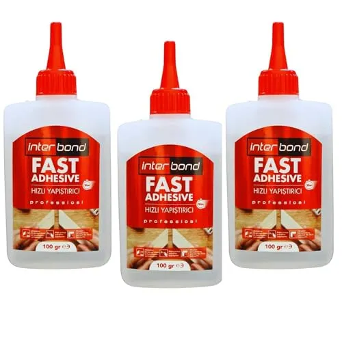 Interbond Sekundenkleber Extra Stark 100g 3 Stück - Stoffkleber, Montagekleber und Keramikkleber - Alleskleber für Profi Reparaturen - Ideal Kleber für Kunststoff, Keramik, Holz und Metall