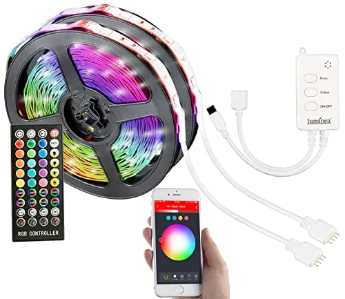 WLAN-RGB-LED-Streifen mit Sound-Steuerung, App, Sprachsteuerung, 10 m - Lichtschläuche & -ketten, steuerbar per App und Sprache, ideal für stimmungsvolle Beleuchtung und Synchronisation mit Musik.