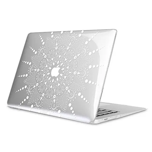 Fintie Hülle Kompatibel mit MacBook Air 13 (2010-2017) A1466/A1369, Ultradünne Plastik Hartschale Schutzhülle Snap Case, Nicht Kompatibel mit MacBook Air 13 2020, Blumen Weiß