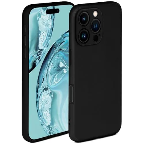 ONEFLOW Soft Case für iPhone 16 Pro Hülle aus Silikon mit Kameraschutz, Silikonhülle mit erhöhtem Schutz fürs Display, Backcover Schutzhülle, weiche Handyhülle, Schwarz