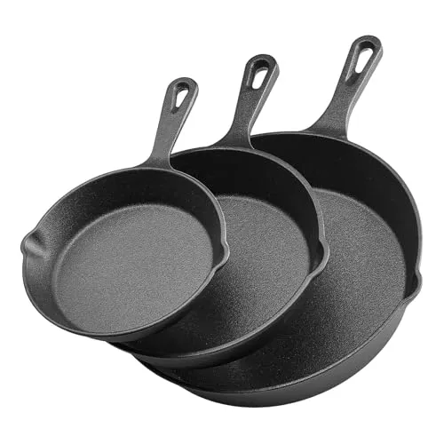VEVOR Gusseisenpfanne Bratpfannen-Set (160/220/265 mm)