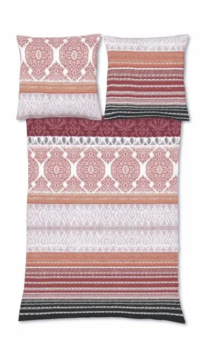 fleuresse Bettwäsche Aspen – 2-teilig, 155x220 cm - Hochwertige Feinbiber Bettwäsche in terrra beere, kuschelig warm und pflegeleicht, perfekt für gemütliche Nächte.