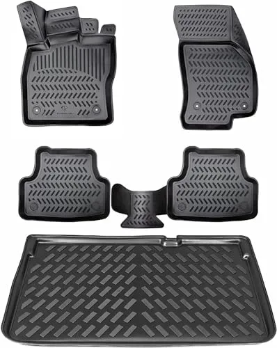 ELMASLINE 3D Gummimatten Set für Dacia Duster 3 (2024-2025) - Individuell angefertigte Gummimatten für Dacia Duster 3 ab 2024. Hoher Schutz vor Schmutz und Wasser, rutschfeste Oberfläche und pflegeleicht. Ideal für den unteren Ladeboden (verstellbar).