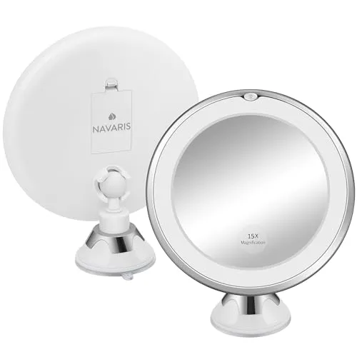Navaris LED Kosmetikspiegel mit Saugnapf
