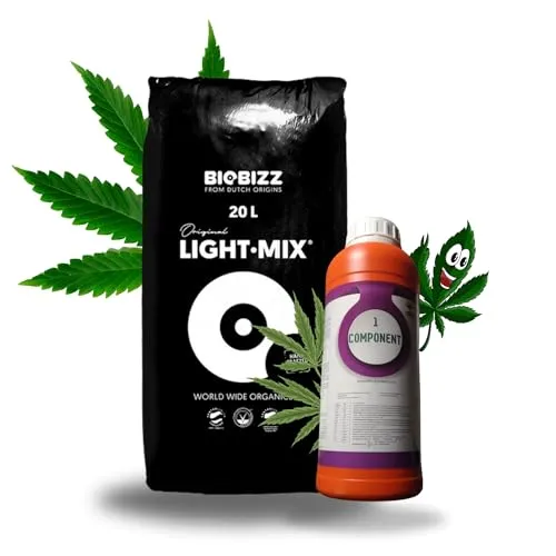 TronicXL 1 x Dünger für BioBizz + 1 Sack Light Mix Grow Erde für Cannabis Anzucht & Blüte Lightmix Komplett Set Anbau