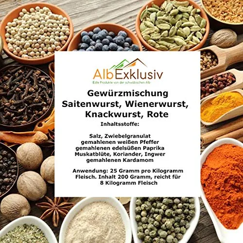 Gewürzmischung Saitenwurst, Wienerwurst, Knackwurst, Rote Wurst