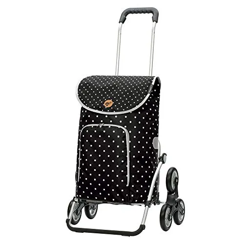 ANDERSEN Royal Shopper Ole - Treppensteiger Einkaufstrolley schwarz 47 L - Modischer Einkaufstrolley mit leichtem Aluminium-Fahrgestell, klappbar und leicht zu transportieren. Ideal für müheloses Einkaufen dank innovativer Treppensteiger-Räder. Praktische Tasche mit Kordelzug für zusätzlichen Stauraum.
