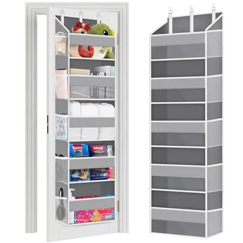 Pavlleen Türorganizer Hängeorganizer mit 5 Fächern, Hängeregal Bad, Türregal zum Einhängen, Großer und Geräumiger Hängeorganizer für Viele Anwendungen, Idealer Badezimmerorganiser, Campingzubehör