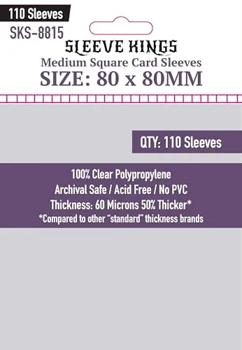 X Medium Square Card Sleeves 80mm X 80mm 110