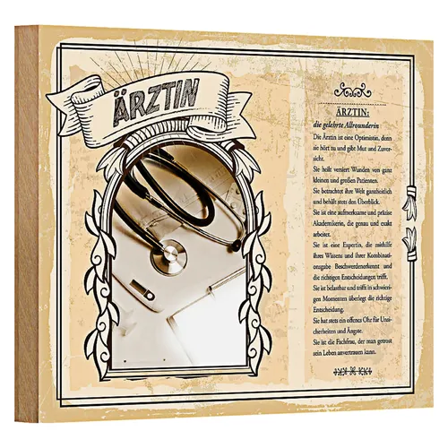Holzschild Berufe 18x12cm Ärztin Expertin Mut Zuversicht